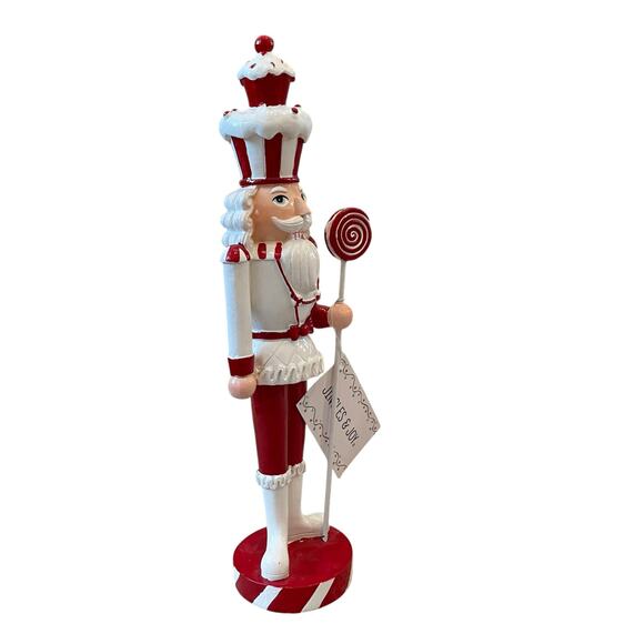 Jingles & Joy Red White Cupcake Peppermint Candy 14in Christmas NUTCRACKER New - Picture 10 of 16